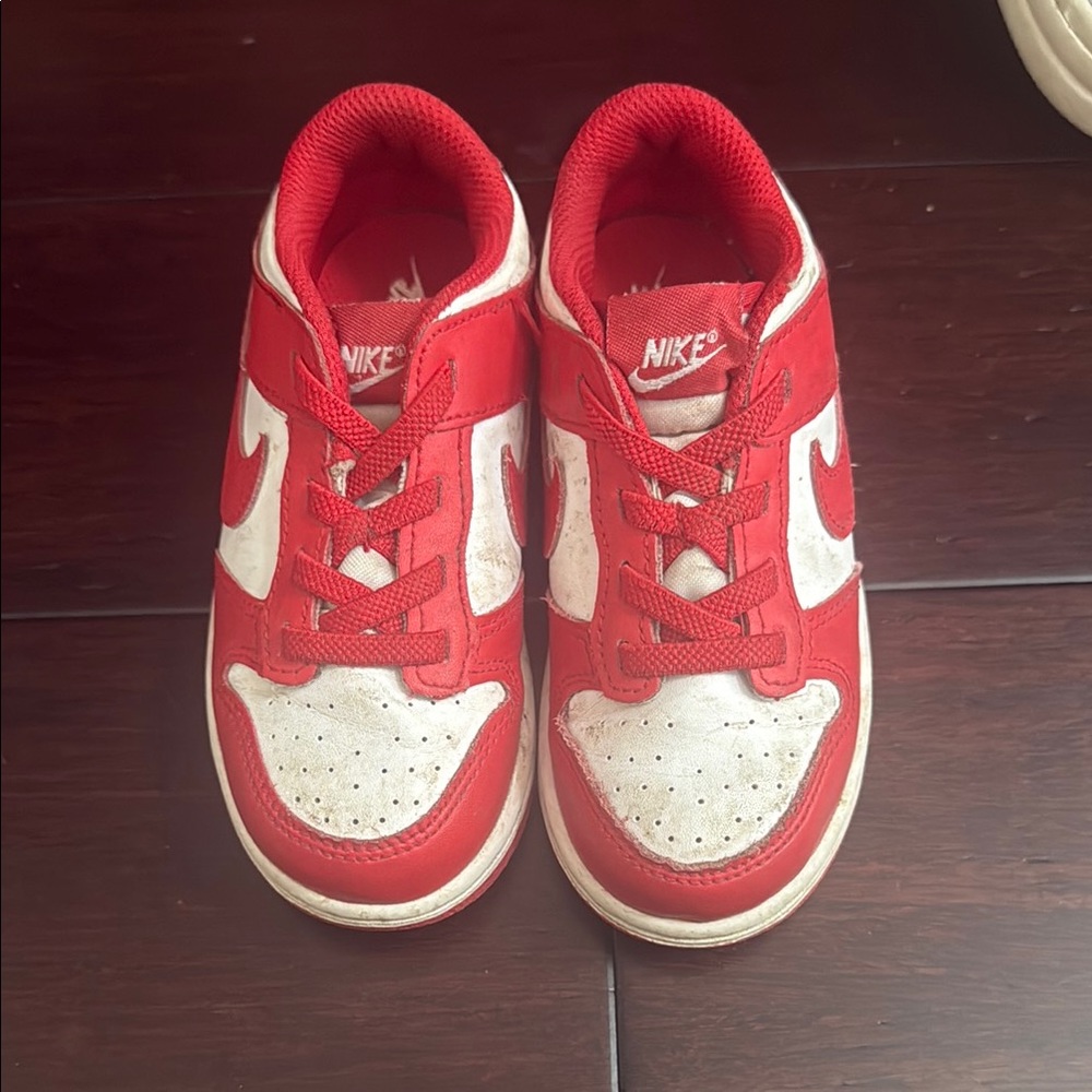 Nike Kids Red and White Sneakers